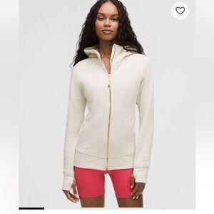 Lululemon Athletica “Heathered Light Ivory” with Gold full Zip Scuba